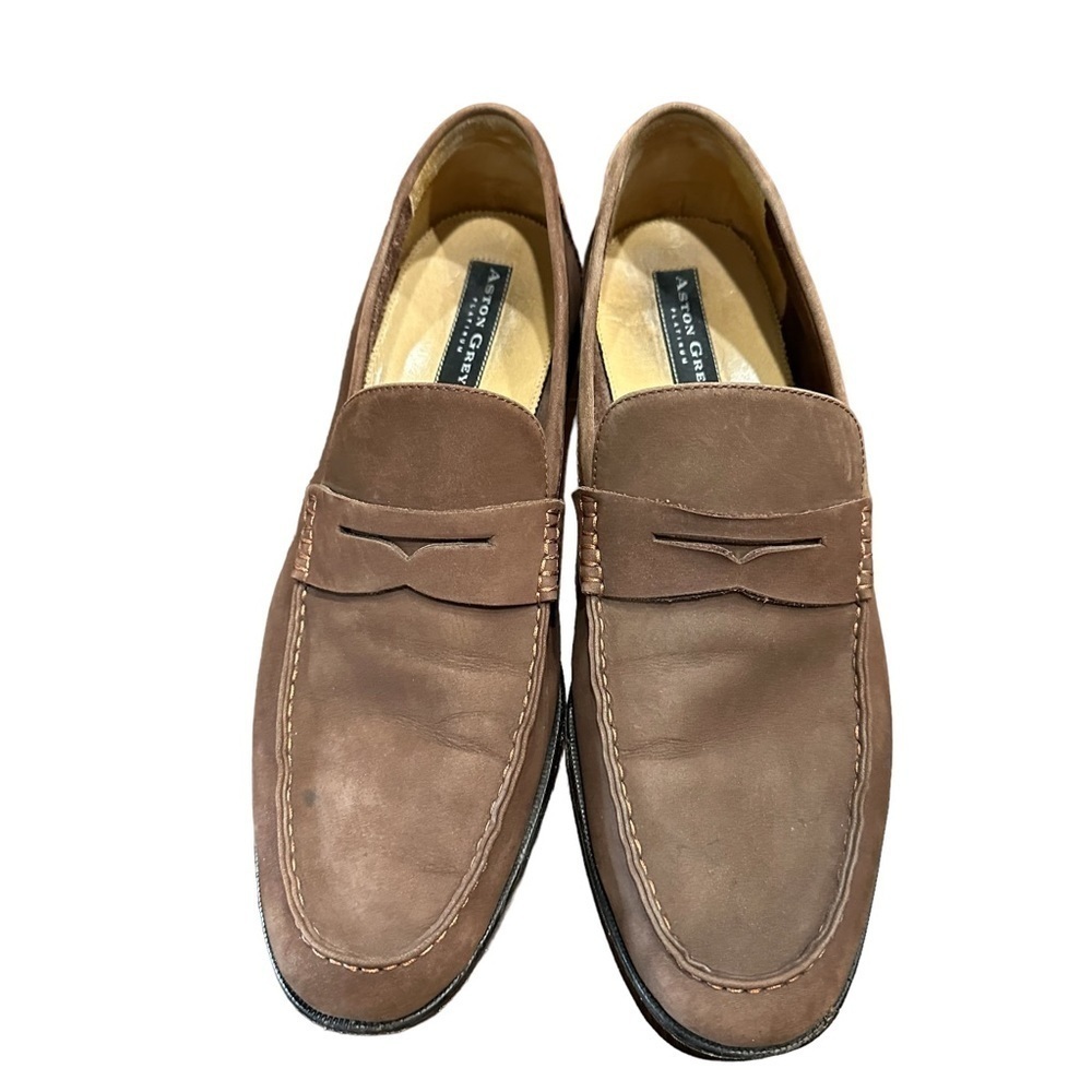 Mens Aston Grey Toldijk Brown Loafer size 11, Leather upper & Sole